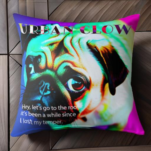 ストリートファッション パグ カジュアル トレンド デザインTシャツ クッションカバー 45×45cm アニマ..