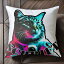 宇宙 スペース 猫 アストロノート ポップアート クッションカバー 45×45cm アニマル柄 おしゃれ 可愛い..