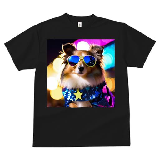 楽天フロントップ楽天市場店シェットランドシープドッグ Tシャツ 犬愛 ユニークデザインメンズ キッズ 犬ファン 半袖 春夏 プリント カジュアル かわいい 人間用 ギフト 個性的 サングラス シェットランドシープドッグ スター キラキラ