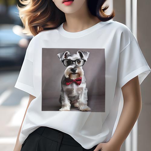 ミニチュアシュナウザー Tシャツ 犬愛 ユニークデザインレディース 犬ファン 半袖 春夏 プリント カジュアル かわいい 人間用 ギフト 個性的 メガネ ミニチュアシュナウザー 蝶ネクタイ ミニチュアシュナウザー Tシャツ 犬愛 ユニークデザインレディース 犬ファン 半袖 春夏 プリント カジュアル かわいい 人間用 ギフト 個性的 メガネ ミニチュアシュナウザー 蝶ネクタイ
