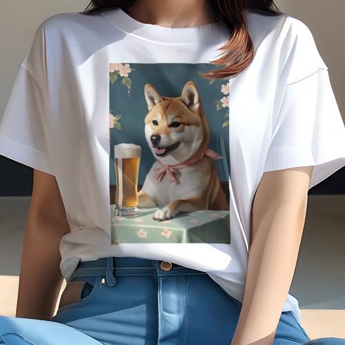 柴犬 Tシャツ 犬愛 ユニークデザインレディース 犬ファン 半袖 春夏 プリント カジュアル かわいい 人..