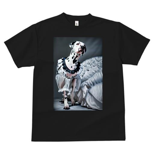 ダルメシアン Tシャツ 犬愛 ユニークデザインレディース 犬ファン 半袖 春夏 プリント カジュアル かわいい 人間用 ギフト 個性的 ドレス ダルメシアン フリル