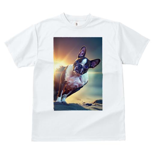 ボストンテリア Tシャツ 犬愛 ユニークデザインレディース 犬ファン 半袖 春夏 プリント カジュアル かわいい 人間用 ギフト 個性的 ビーチ ボストンテリア
