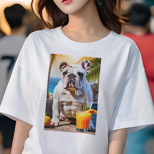 ブルドッグ Tシャツ 犬愛 ユニークデザインレディース 犬ファン 半袖 春夏 プリント カジュアル かわいい 人間用 ギフト 個性的 飲み物 ブルドッグ カクテル ビーチ 夏 リゾート ブルドッグ Tシャツ 犬愛 ユニークデザインレディース 犬ファン 半袖 春夏 プリント カジュアル かわいい 人間用 ギフト 個性的 飲み物 ブルドッグ カクテル ビーチ 夏 リゾート
