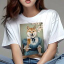 昭和レトロ パロディ 柴犬 Tシャツ 犬愛 ユニークデザインレディース 犬ファン 半袖 春夏 プリント カジュアル かわいい 人間用 ギフト 個性的 ビール 柴犬 ワンピース 花