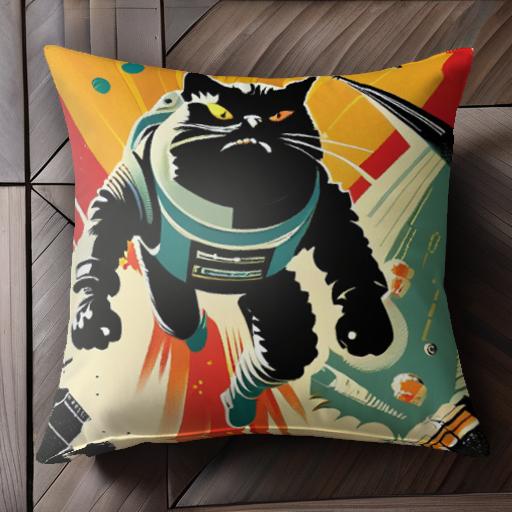宇宙 スペース レトロ ポップアート アート クッションカバー 45×45cm アニマル柄 おしゃれ 可愛(ài)い クッション本體付き 正方形