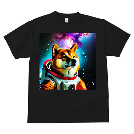 柴犬 Tシャツ 犬愛 ユニークデザインレディース 犬ファン 半袖 春夏 プリント カジュアル かわいい 人間用 ギフト 個性的 宇宙 柴犬 宇宙飛行士 スペース