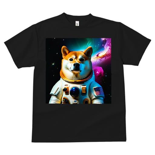 柴犬 Tシャツ 犬愛 ユニークデザインレディース 犬ファン 半袖 春夏 プリント カジュアル かわいい 人間用 ギフト 個性的 宇宙 柴犬 宇宙飛行士 星雲 星