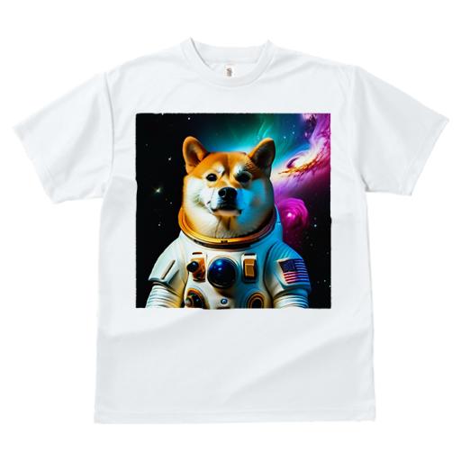 柴犬 Tシャツ 犬愛 ユニークデザインレディース 犬ファン 半袖 春夏 プリント カジュアル かわいい 人間用 ギフト 個性的 宇宙 柴犬 宇宙飛行士 星雲 星
