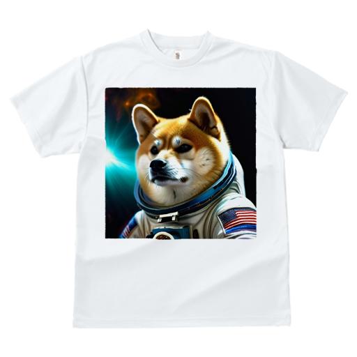 柴犬 Tシャツ 犬愛 ユニークデザインレディース 犬ファン 半袖 春夏 プリント カジュアル かわいい 人間用 ギフト 個性的 宇宙 柴犬 宇宙服 アメリカ国旗