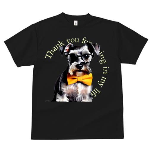 ミニチュアシュナウザー Tシャツ 犬愛 ユニークデザインレディース 犬ファン 半袖 春夏 プリント カジュアル かわいい 人間用 ギフト 個性的 メガネ ミニチュアシュナウザー 蝶ネクタイ