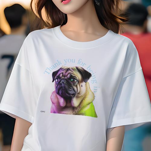 パグ Tシャツ 犬愛 ユニークデザインレディース 犬ファン 半袖 春夏 プリント カジュアル かわいい 人間用 ギフト 個性的 パグ パグ Tシャツ 犬愛 ユニークデザインレディース 犬ファン 半袖 春夏 プリント カジュアル かわいい 人間用 ギフト 個性的 パグ