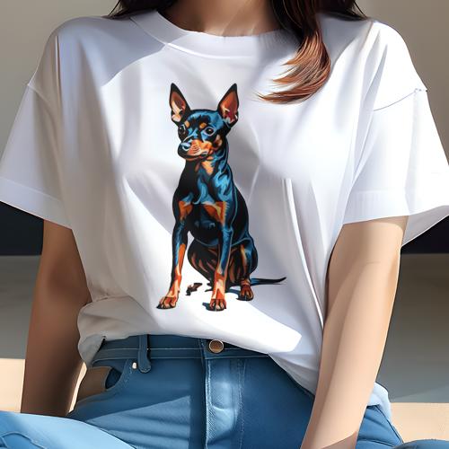ミニチュアピンシャー Tシャツ 犬愛 ユニークデザインレディース 犬ファン 半袖 春夏 プリント カジュアル かわいい 人間用 ギフト 個性的 ミニチュアピンシャー