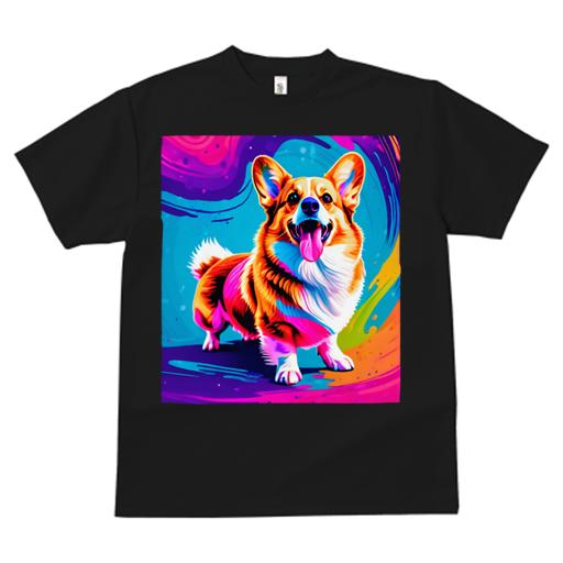 コーギー Tシャツ 犬愛 ユニークデザインメンズ キッズ 犬ファン 半袖 春夏 プリント カジュアル かわいい 人間用 ギフト 個性的 ポップアート コーギー アート カラフル 犬