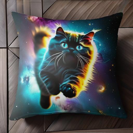 宇宙 星雲 スペース ギャラクシー クッションカバー 45×45cm アニマル柄 おしゃれ 可愛い クッション本体付き 正方形