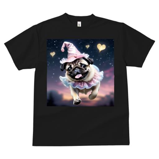 パグ Tシャツ 犬愛 ユニークデザインレディース 犬ファン 半袖 春夏 プリント カジュアル かわいい 人間用 ギフト 個性的 帽子 パグ ハート