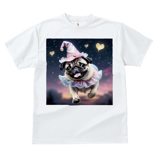 パグ Tシャツ 犬愛 ユニークデザインレディース 犬ファン 半袖 春夏 プリント カジュアル かわいい 人間用 ギフト 個性的 帽子 パグ ハート