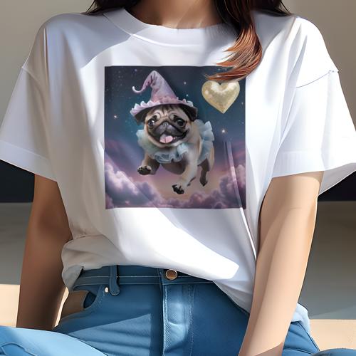 パグ Tシャツ 犬愛 ユニークデザインレディース 犬ファン 半袖 春夏 プリント カジュアル かわいい 人間用 ギフト 個性的 ハート パグ 帽子 雲 パグ Tシャツ 犬愛 ユニークデザインレディース 犬ファン 半袖 春夏 プリント カジュアル かわいい 人間用 ギフト 個性的 ハート パグ 帽子 雲