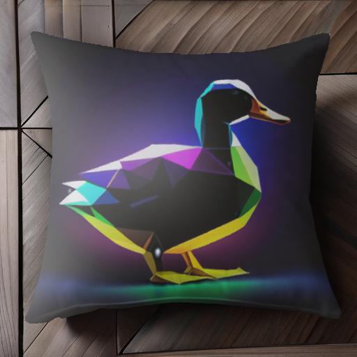 幾何学的 ポリゴン ネオン クッションカバー 45×45cm アニマル柄 おしゃれ 可愛い クッション本体付き 正方形