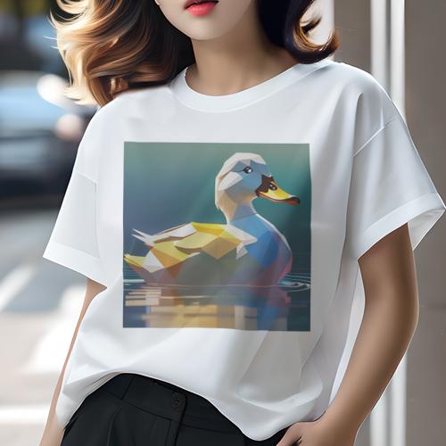 Tシャツ 犬愛 ユニークデザインレディース 犬ファン 半袖 春夏 プリント カジュアル かわいい 人間用 ギフト 個性的 水面 反射 ポリゴン