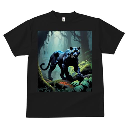 Tシャツ 犬愛 ユニークデザインレディース 犬ファン 半袖 春夏 プリント カジュアル かわいい 人間用 ギフト 個性的 ジャングル 黒豹 動物 自然 野生