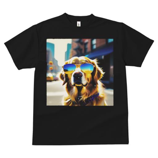 ゴールデンレトリバー Tシャツ 犬愛 ユニークデザインレディース 犬ファン 半袖 春夏 プリント カジュアル かわいい 人間用 ギフト 個性的 サングラス ゴールデンレトリバー 街