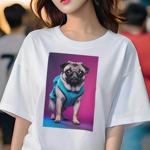 パグ Tシャツ 犬愛 ユニークデザインレディース 犬ファン 半袖 春夏 プリント カジュアル かわいい 人間用 ギフト 個性的 パグ パグ Tシャツ 犬愛 ユニークデザインレディース 犬ファン 半袖 春夏 プリント カジュアル かわいい 人間用 ギフト 個性的 パグ