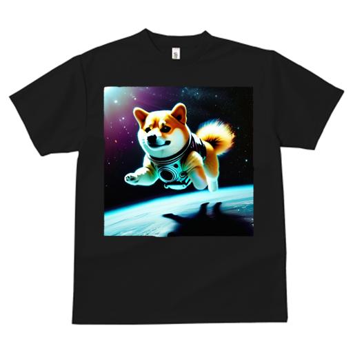 柴犬 Tシャツ 犬愛 ユニークデザインレディース 犬ファン 半袖 春夏 プリント カジュアル かわいい 人間用 ギフト 個性的 宇宙 柴犬 スペース 宇宙服 地球