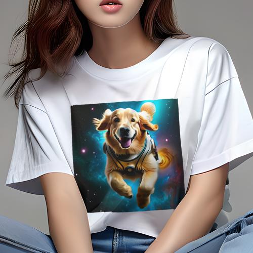 ゴールデンレトリバー Tシャツ 犬愛 ユニークデザインレディース 犬ファン 半袖 春夏 プリント カジュ..