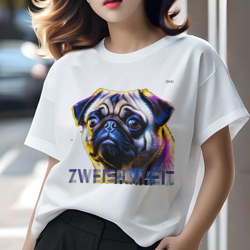 パグ Tシャツ 犬愛 ユニークデザインレディース 犬ファン 半袖 春夏 プリント カジュアル かわいい 人間用 ギフト 個性的 パグ