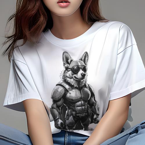 コーギー Tシャツ 犬愛 ユニークデザインレディース 犬ファン 半袖 春夏 プリント カジュアル かわいい..