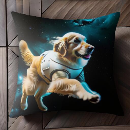 宇宙 ゴールデンレトリバー スペーススーツ クッションカバー 45×45cm アニマル柄 おしゃれ 可愛い ク..