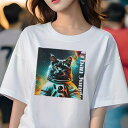 Tシャツ 犬愛 ユニークデザインレディース 犬ファン 半袖 春夏 プリント カジュアル かわいい 人間用 ギフト 個性的 宇宙服 スペース ポップアート(4)