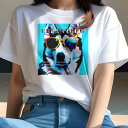 シベリアンハスキー Tシャツ 犬愛 ユニークデザインレディース 犬ファン 半袖 春夏 プリント カジュアル かわいい 人間用 ギフト 個性的 サングラス シベリアンハスキー クール ストリートファッション ヒップホップ アーバン(4)