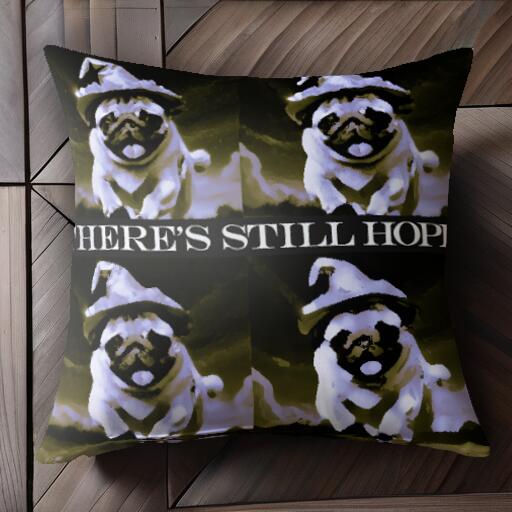 魔法使い パグ 帽子 クッションカバー 45×45cm アニマル柄 おしゃれ 可愛い クッション本体付き 正方形