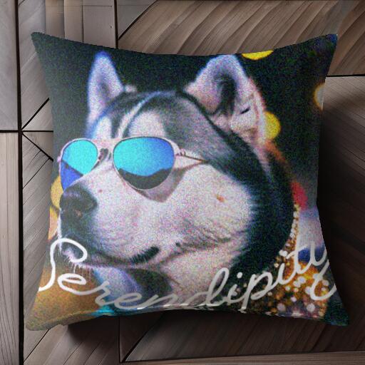 サングラス シベリアンハスキー ライト クッションカバー 45×45cm アニマル柄 おしゃれ 可愛い クッシ..