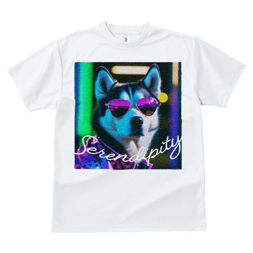 シベリアンハスキー Tシャツ 犬愛 ユニークデザインレディース 犬ファン 半袖 春夏 プリント カジュアル かわいい 人間用 ギフト 個性的 サングラス シベリアンハスキー