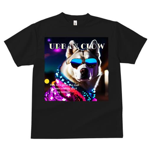 シベリアンハスキー Tシャツ 犬愛 ユニークデザインレディース 犬ファン 半袖 春夏 プリント カジュアル かわいい 人間用 ギフト 個性的 サングラス シベリアンハスキー ネオン クール ストリートファッション パーティー