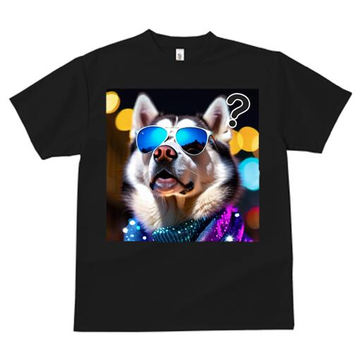 楽天フロントップ楽天市場店ハスキー Tシャツ 犬愛 ユニークデザインメンズ キッズ 犬ファン 半袖 春夏 プリント カジュアル かわいい 人間用 ギフト 個性的 サングラス ハスキー キラキラ