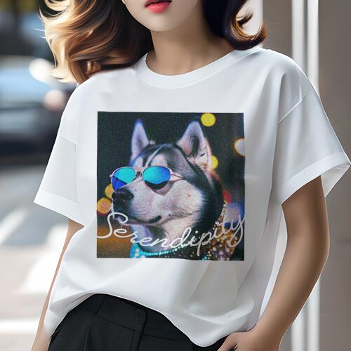 シベリアンハスキー Tシャツ 犬愛 ユニークデザインレディース 犬ファン 半袖 春夏 プリント カジュア..