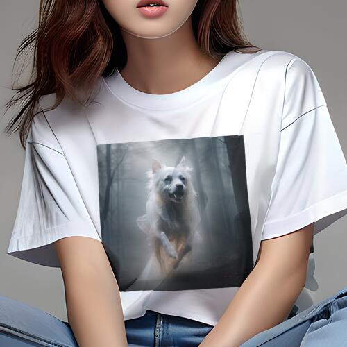 アメリカンエスキモードッグ Tシャツ 犬愛 ユニークデザインレディース 犬ファン 半袖 春夏 プリント ..