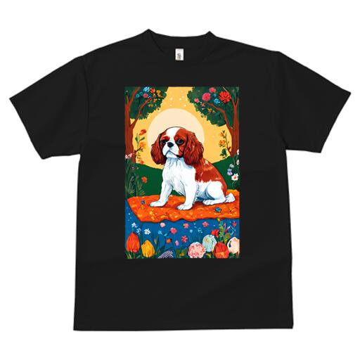 キャバリア Tシャツ 犬愛 ユニークデザインメンズ キッズ 犬ファン 半袖 春夏 プリント カジュアル か..