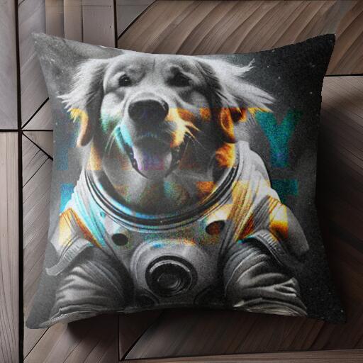 宇宙服 ゴールデンレトリバー 宇宙 クッションカバー 45×45cm アニマル柄 おしゃれ 可愛い クッション..
