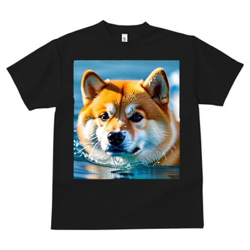 柴犬 Tシャツ 犬愛 ユニークデザインレディース 犬ファン 半袖 春夏 プリント カジュアル かわいい 人間用 ギフト 個性的 水 柴犬 海