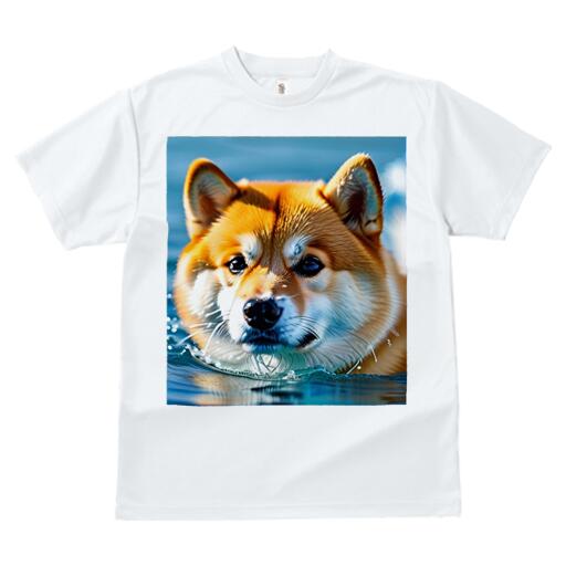 柴犬 Tシャツ 犬愛 ユニークデザインレディース 犬ファン 半袖 春夏 プリント カジュアル かわいい 人間用 ギフト 個性的 水 柴犬 海
