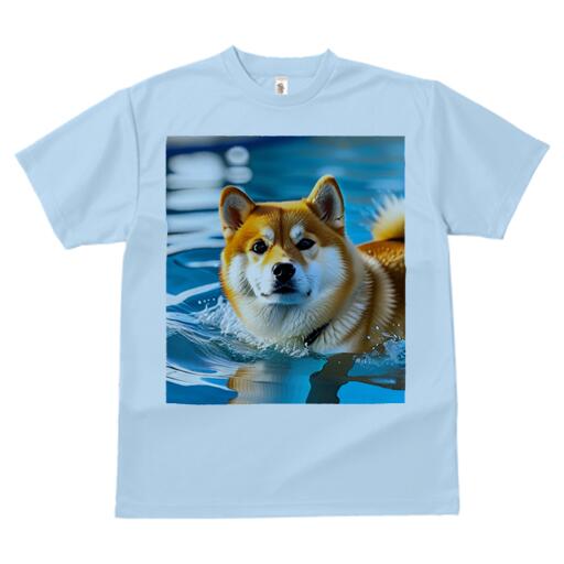 柴犬 Tシャツ 犬愛 ユニークデザインメンズ キッズ 犬ファン 半袖 春夏 プリント カジュアル かわいい 人間用 ギフト 個性的 水 柴犬 水面
