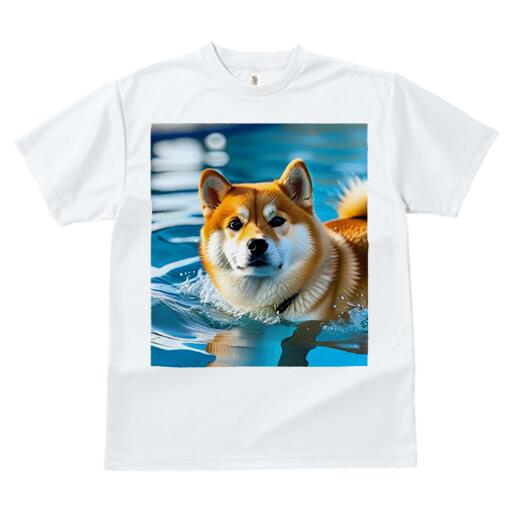 柴犬 Tシャツ 犬愛 ユニークデザインメンズ キッズ 犬ファン 半袖 春夏 プリント カジュアル かわいい 人間用 ギフト 個性的 水 柴犬 水面