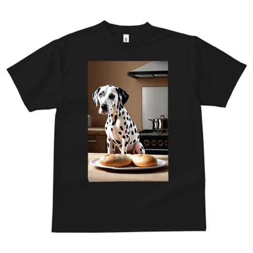 楽天フロントップ楽天市場店ダルメシアン Tシャツ 犬愛 ユニークデザインメンズ キッズ 犬ファン 半袖 春夏 プリント カジュアル かわいい 人間用 ギフト 個性的 パン ダルメシアン キッチン