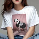ダルメシアン Tシャツ 犬愛 ユニークデザインレディース 犬ファン 半袖 春夏 プリント カジュアル かわいい 人間用 ギフト 個性的 ドット柄 ダルメシアン ワンピース