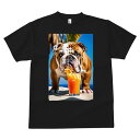 ブルドッグ Tシャツ 犬愛 ユニークデザインメンズ キッズ 犬ファン 半袖 春夏 プリント カジュアル かわいい 人間用 ギフト 個性的 飲み物 ブルドッグ ビーチ 夏 休暇